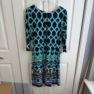 Liz Claiborne multicolor geometric pattern dress size large